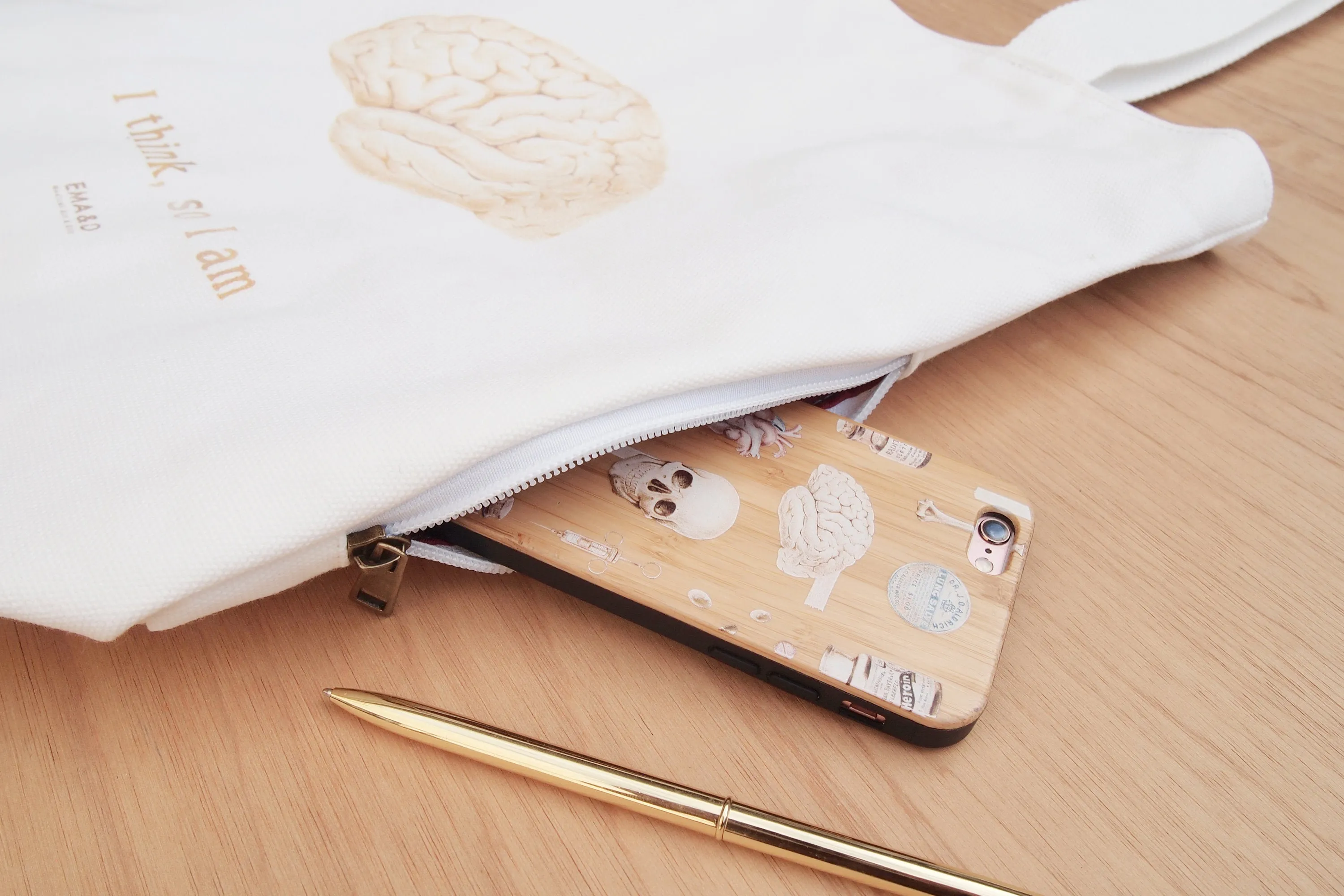 Multi Pockets Canvas Bag - Skull