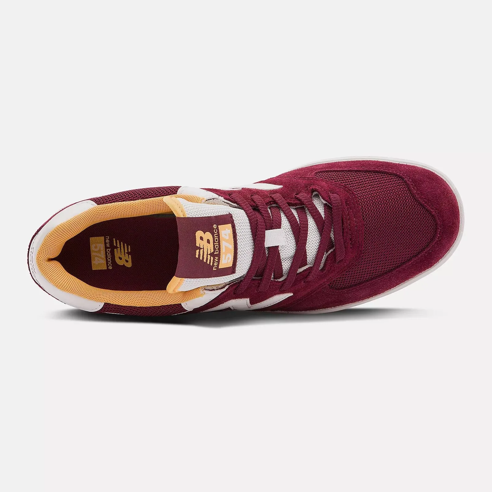 New Balance 574 Court Shoes Burgundy/White