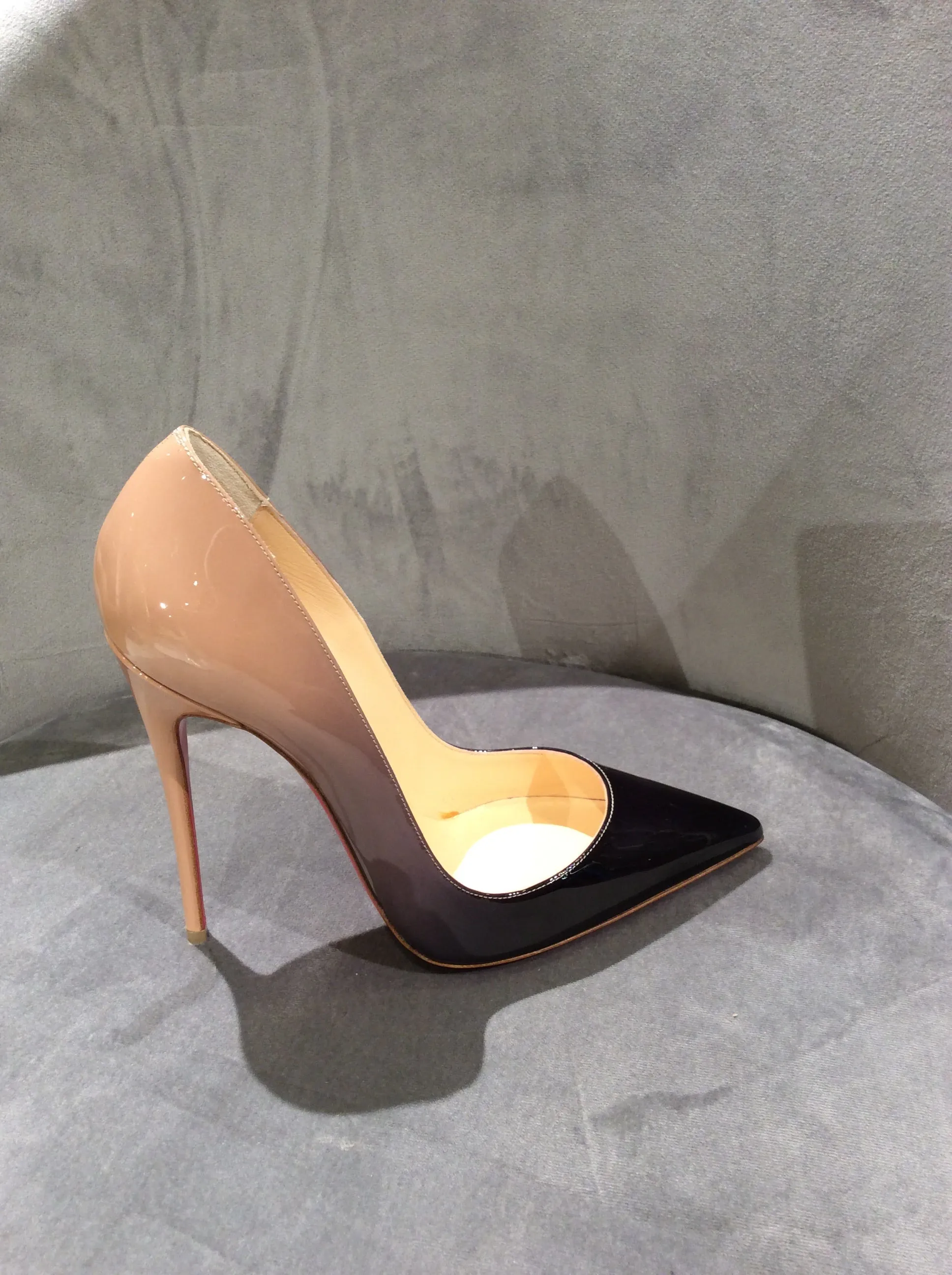NEW Christian Louboutin Nude ombre Degrade patent So Kate 120 inch heels size 6/36