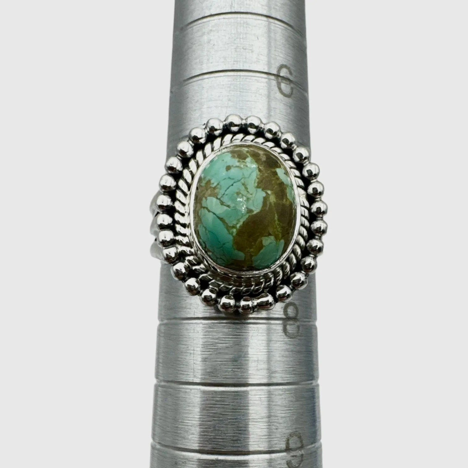 Number 8 Turquoise Solid 925 Sterling Silver Ring 7
