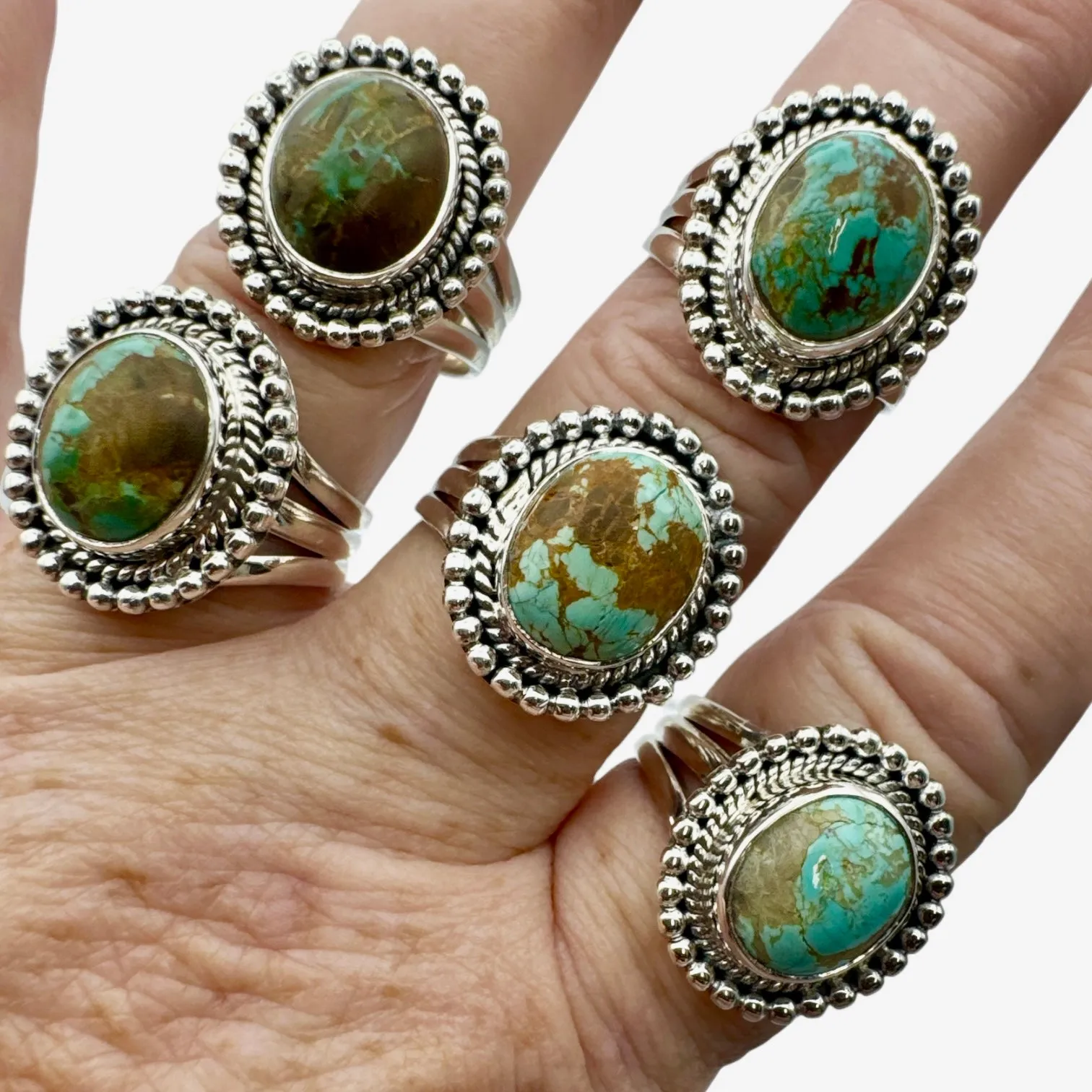 Number 8 Turquoise Solid 925 Sterling Silver Ring 7