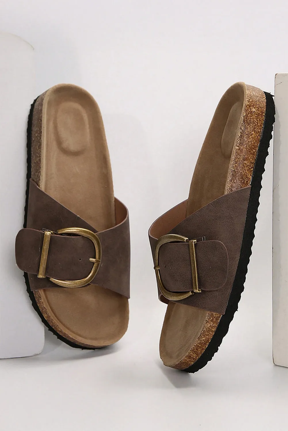 One Band Metal Decor Slippers