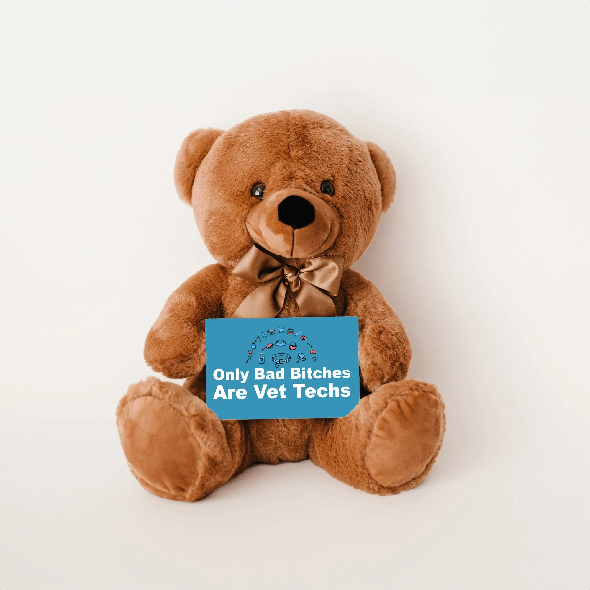 Only Bad Bitches Are Vet Techs Teddy Bear with Message Card - PRICE INCLUDES FREE SHIPPING