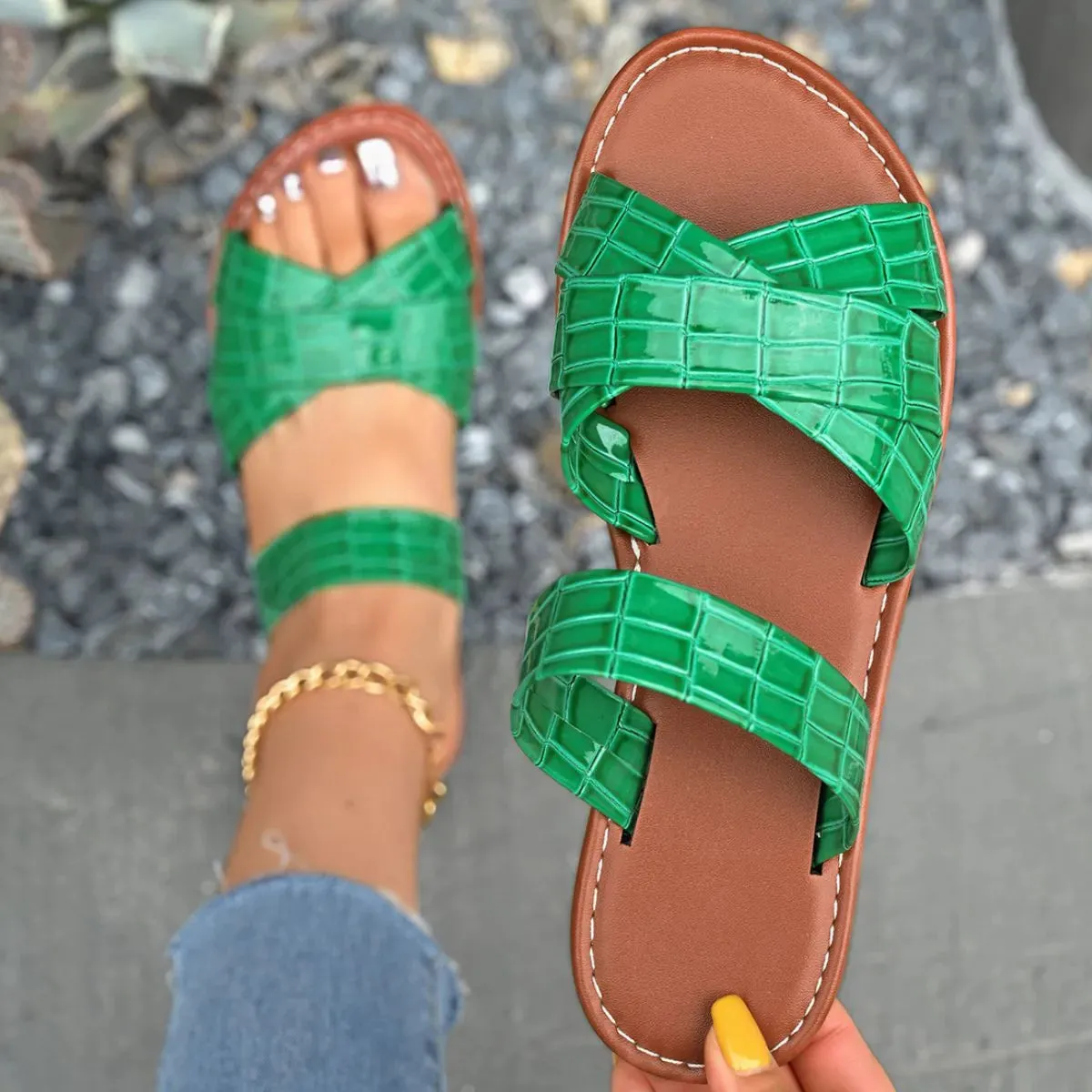 Open Toe Flats Sandals