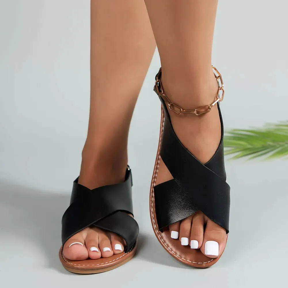 Open Toe Flats Sandals