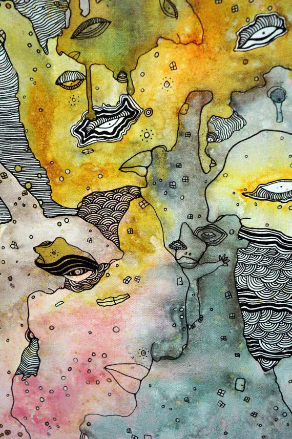 Original mixed media art on canvas 'Leaking'