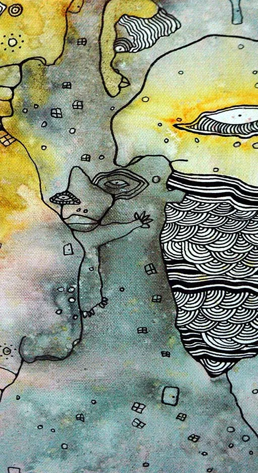 Original mixed media art on canvas 'Leaking'