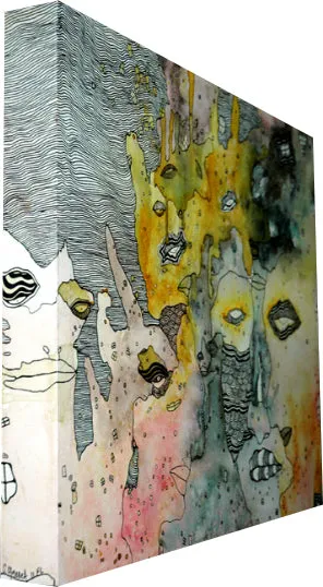 Original mixed media art on canvas 'Leaking'