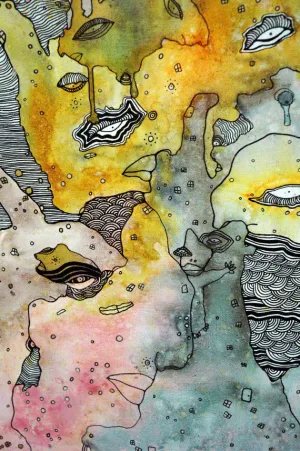 Original mixed media art on canvas 'Leaking'