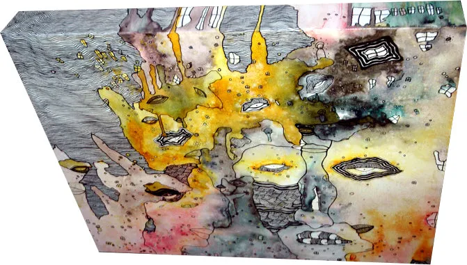Original mixed media art on canvas 'Leaking'