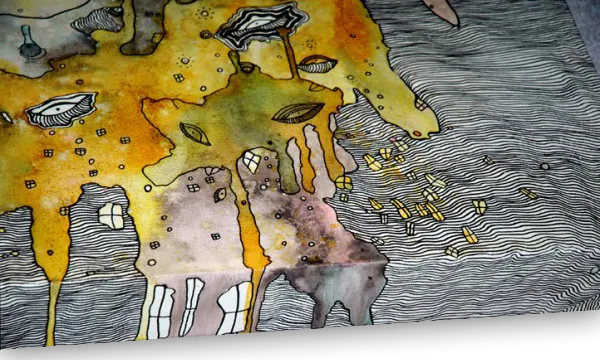 Original mixed media art on canvas 'Leaking'