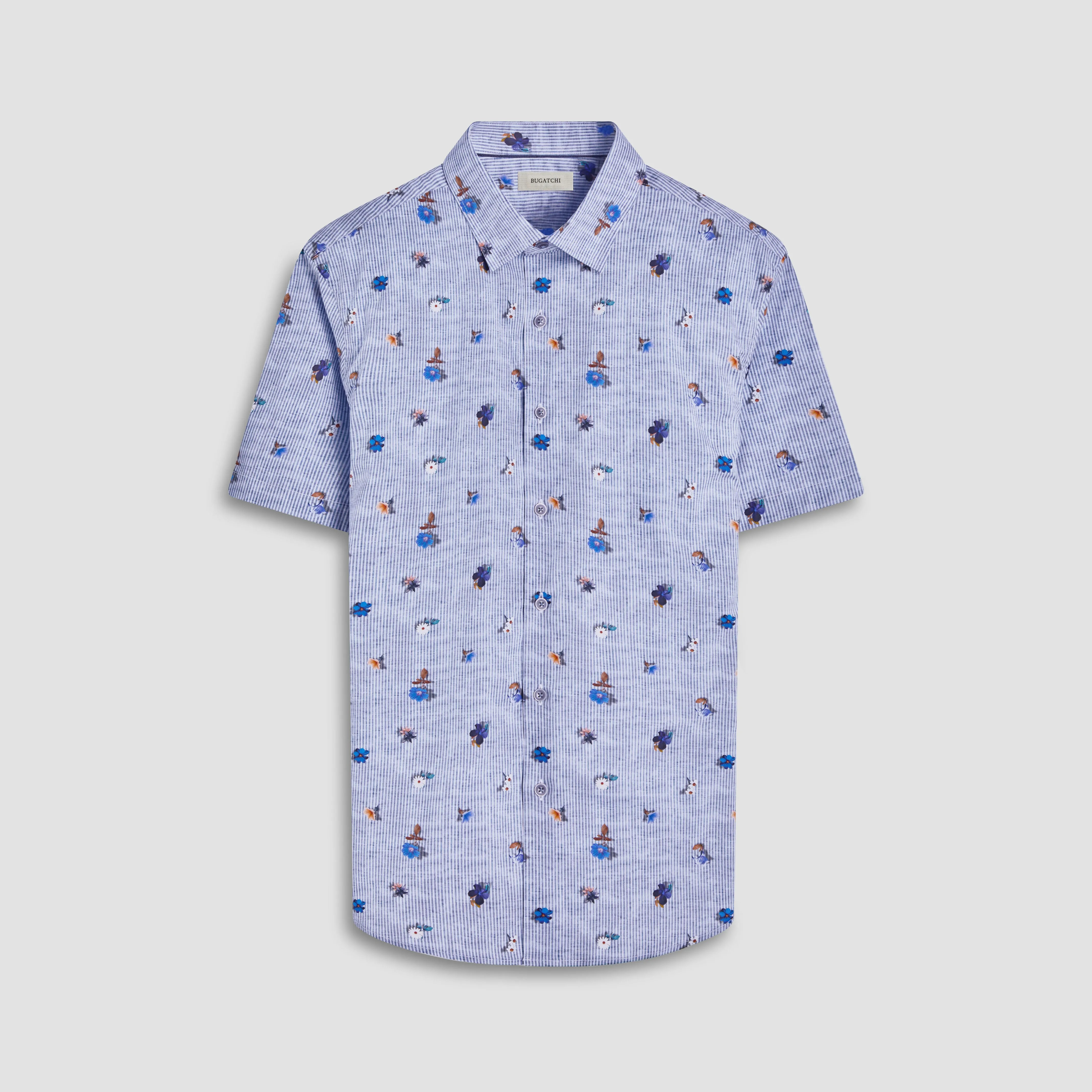 Orson Striped Floral Short-Sleeve Shirt