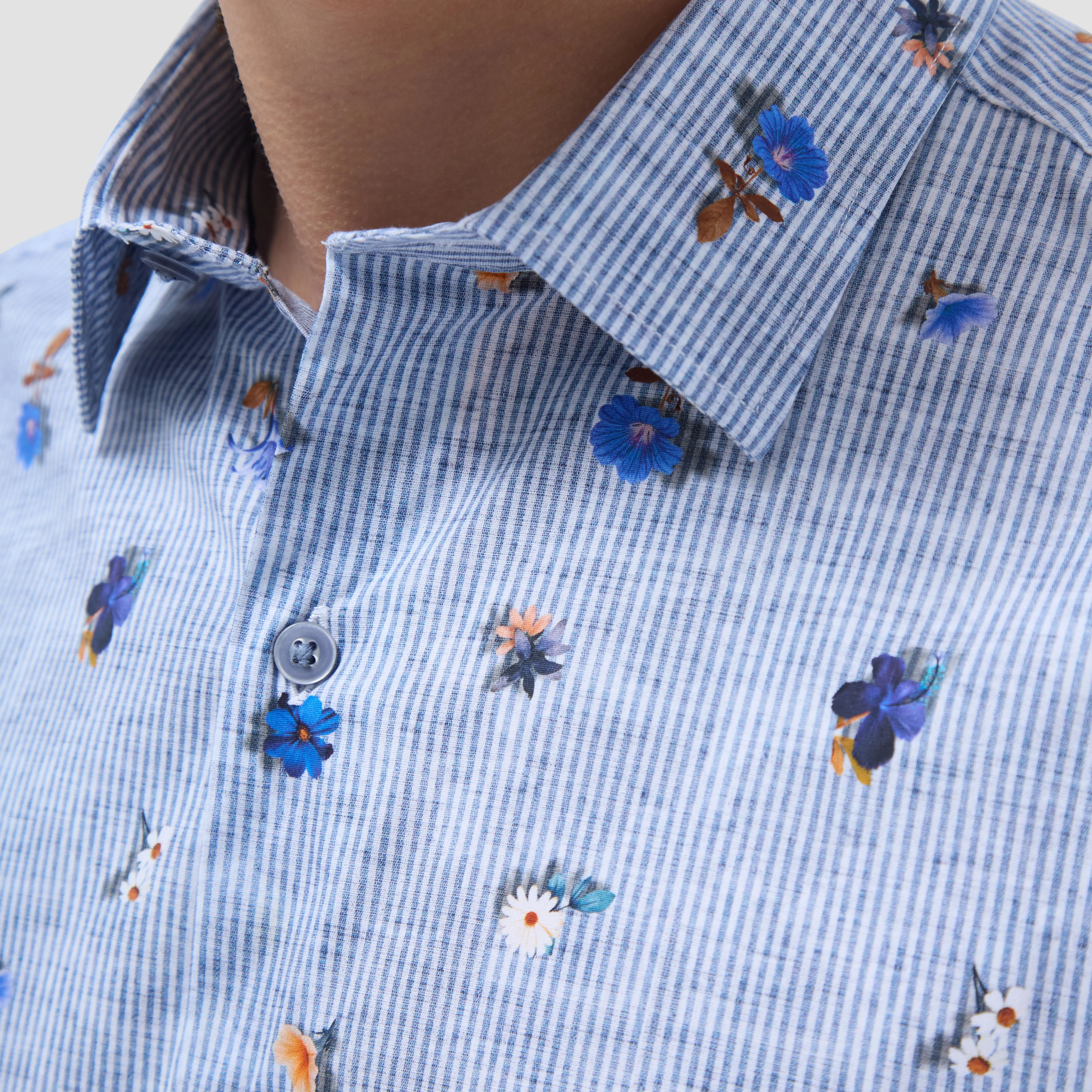 Orson Striped Floral Short-Sleeve Shirt