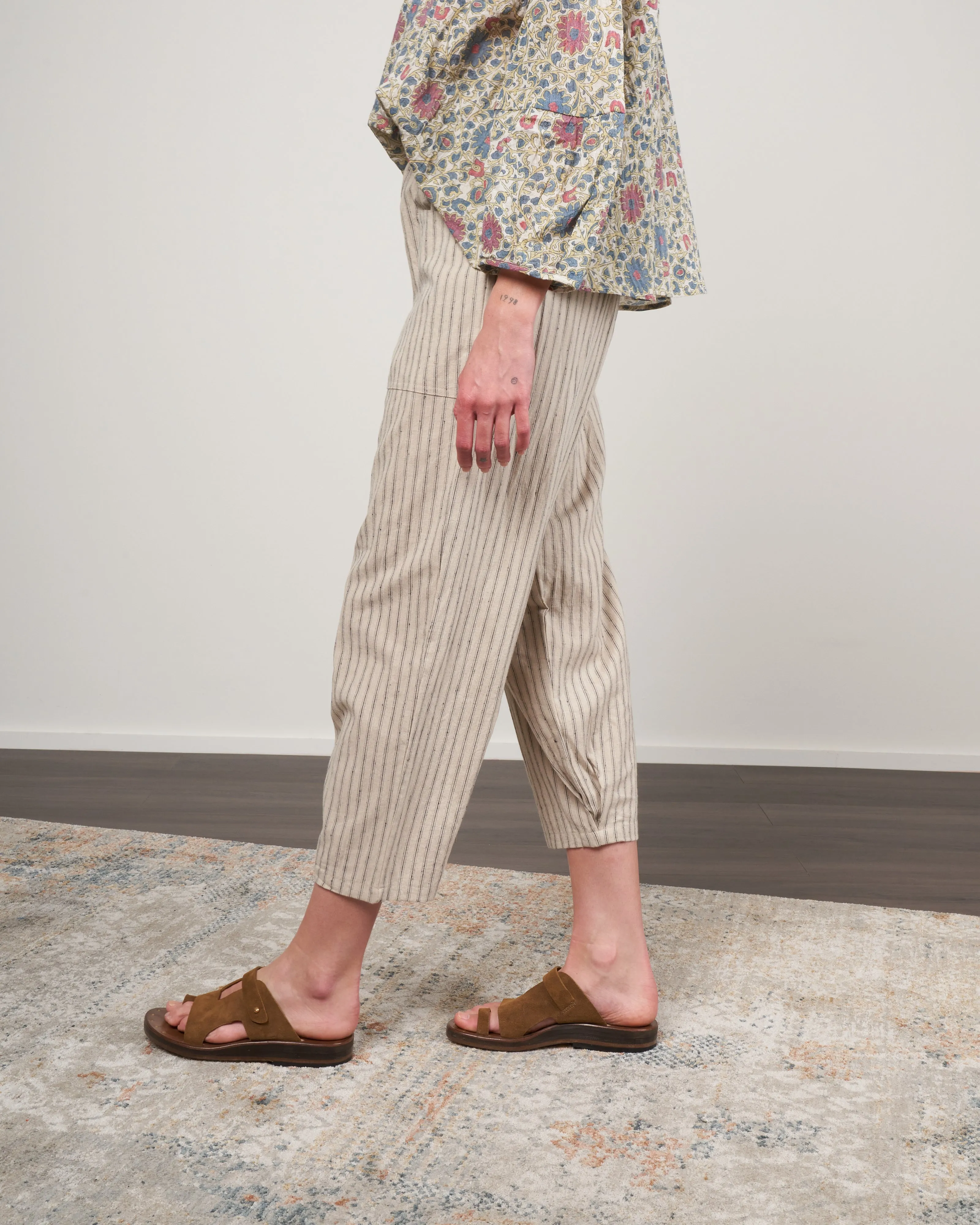 paz pant - linen stripe