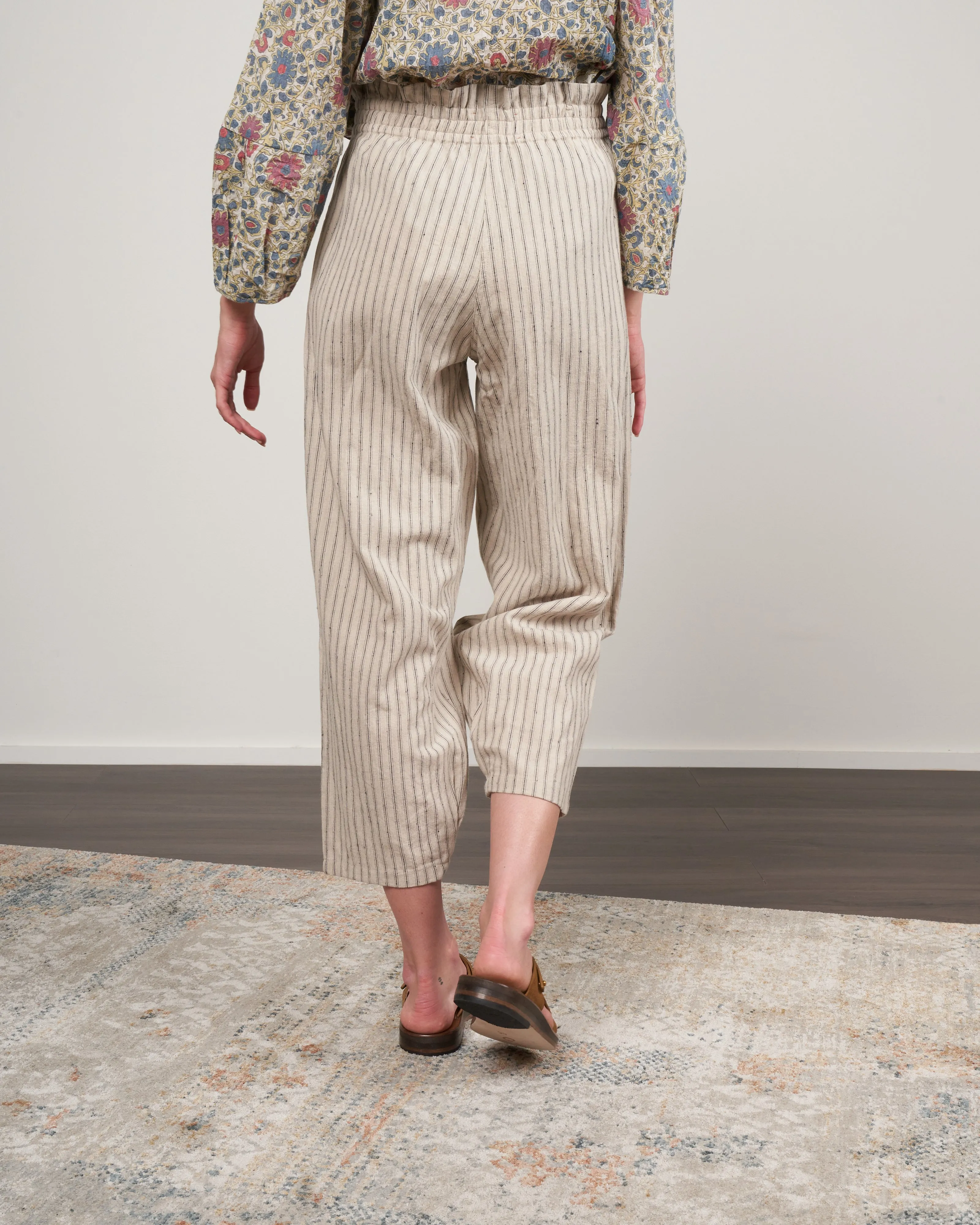 paz pant - linen stripe