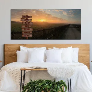 Personalized Country Road Sunset Oversized Canvas Wall Art