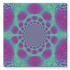 Pink and Green Fractal Canvas Wrap