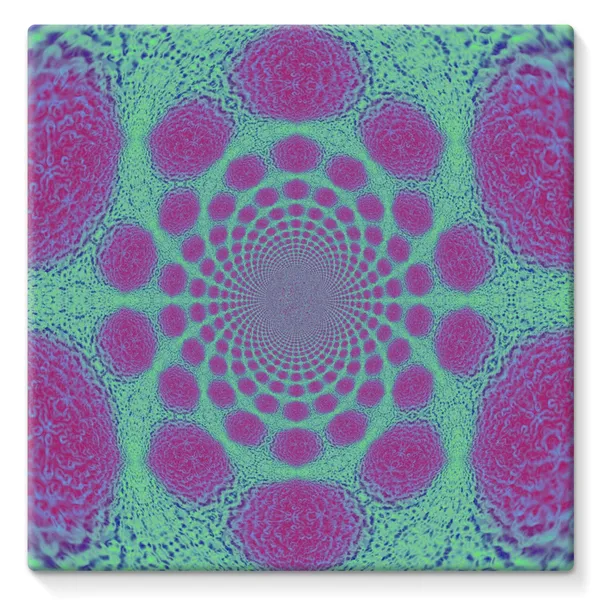 Pink and Green Fractal Canvas Wrap
