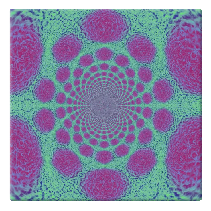 Pink and Green Fractal Canvas Wrap