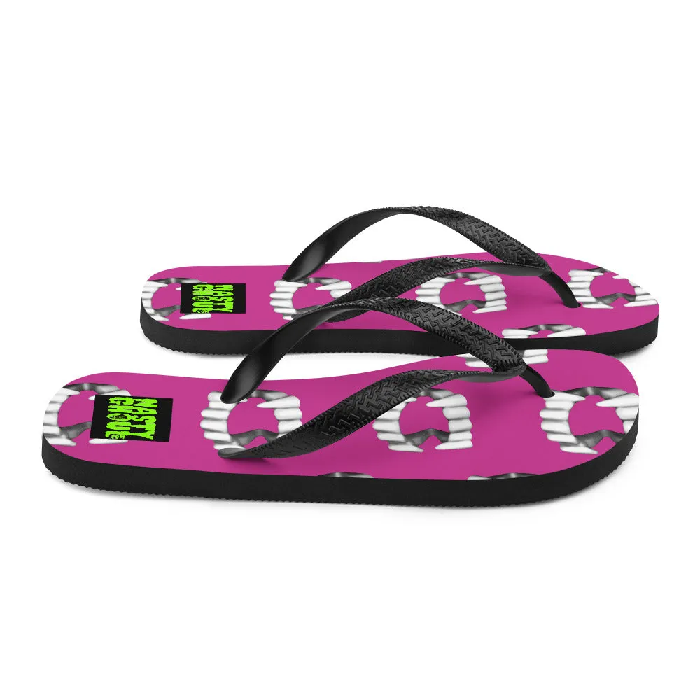 Pink Vampire Teeth Fang Flip-Flops