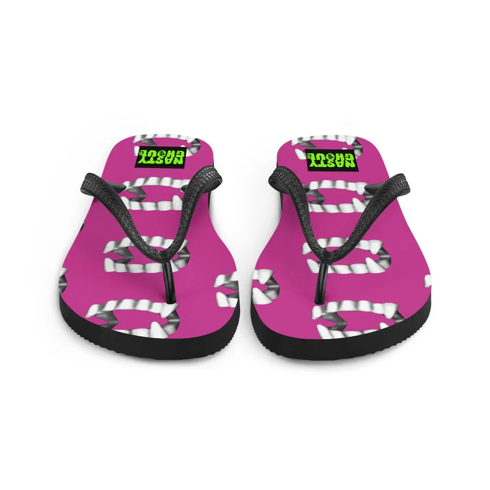 Pink Vampire Teeth Fang Flip-Flops