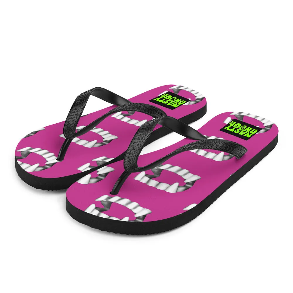 Pink Vampire Teeth Fang Flip-Flops