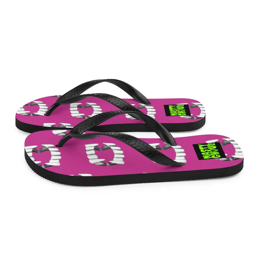 Pink Vampire Teeth Fang Flip-Flops