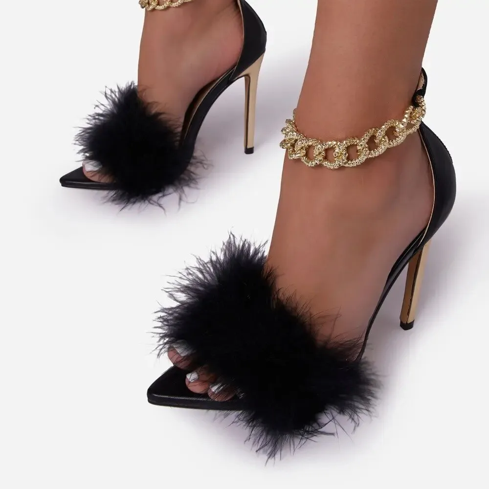 Pointed Closed Toe Sexy High Heels Sandals