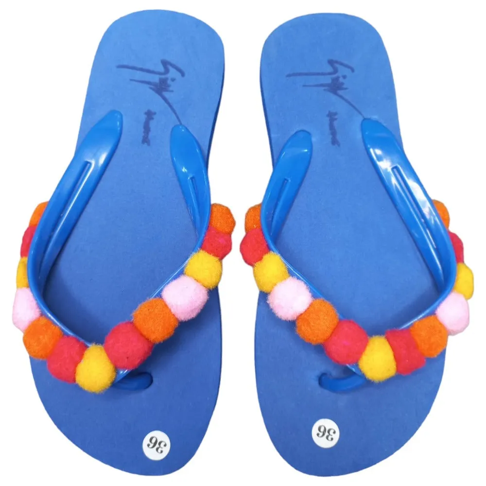 Pompom Flip Flops
