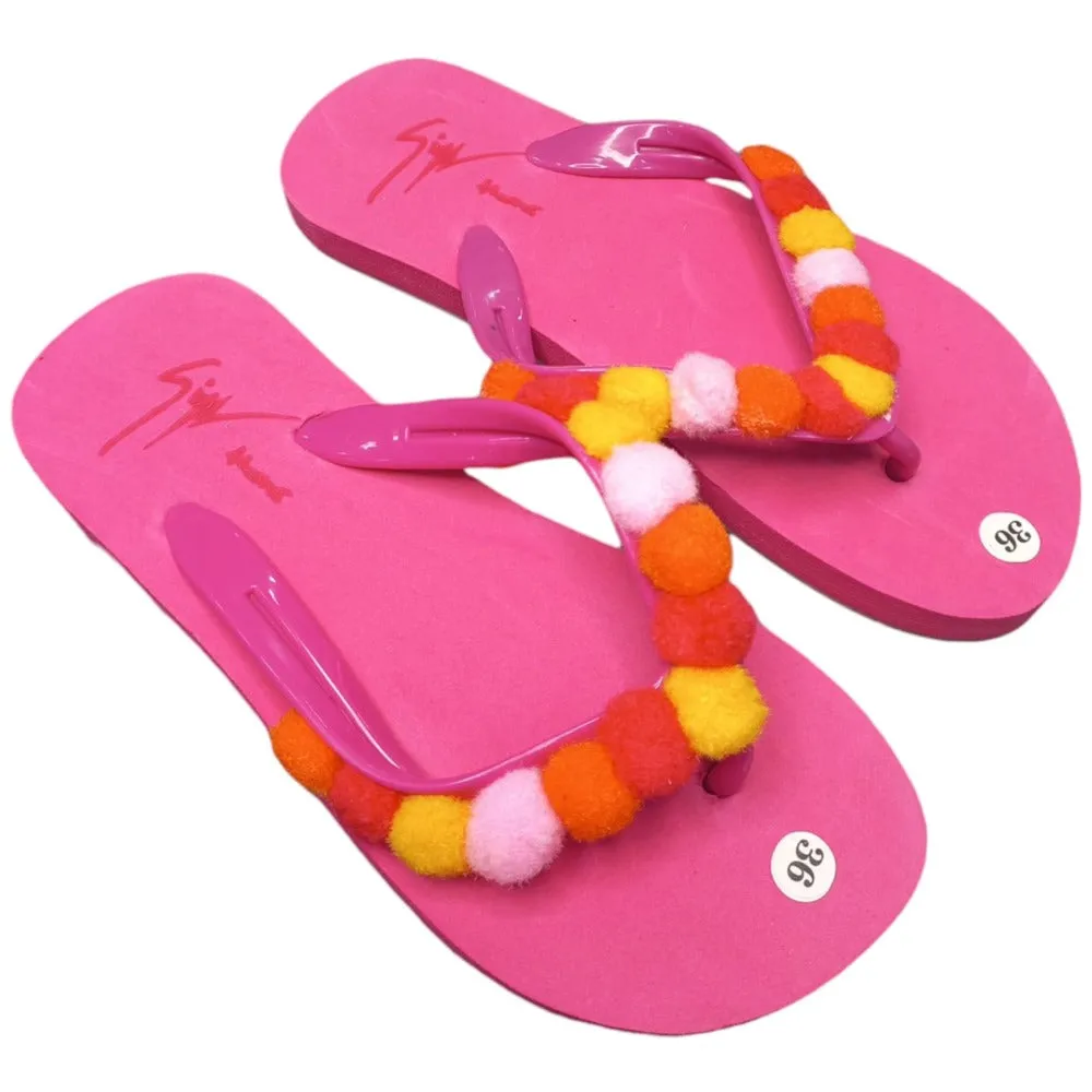 Pompom Flip Flops
