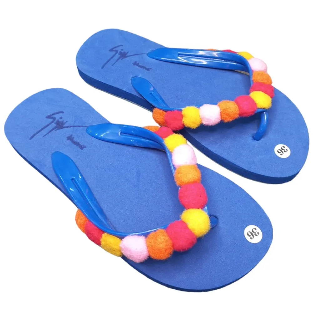 Pompom Flip Flops