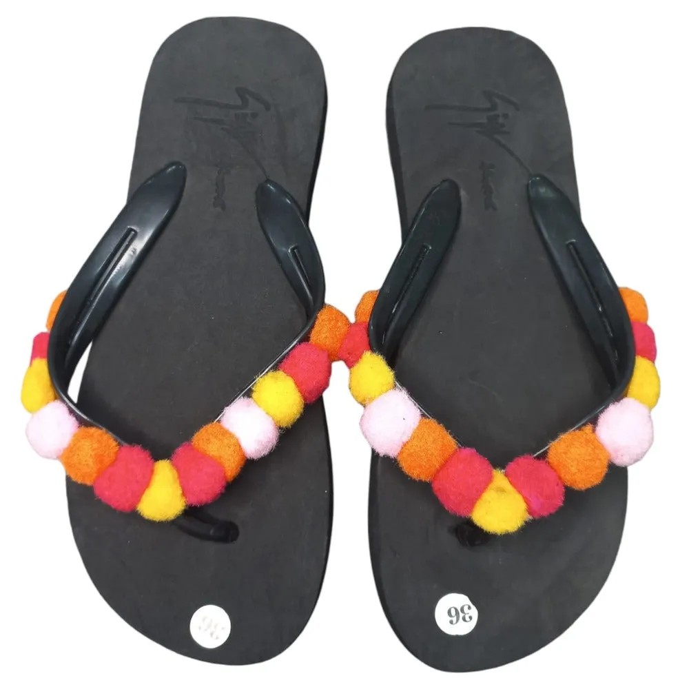 Pompom Flip Flops