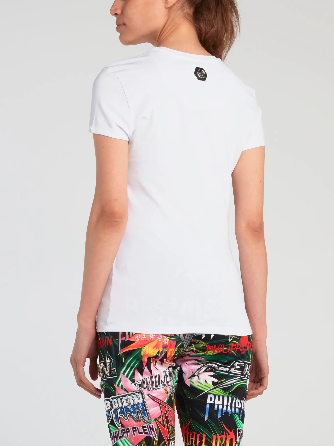 PP1978 White Rhinestone Logo T-Shirt