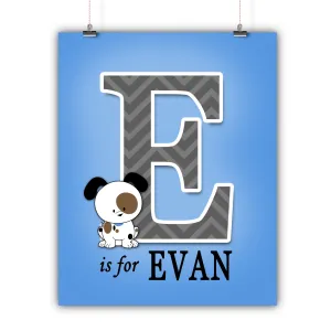Puppy Dog Name Nursery Wall Art