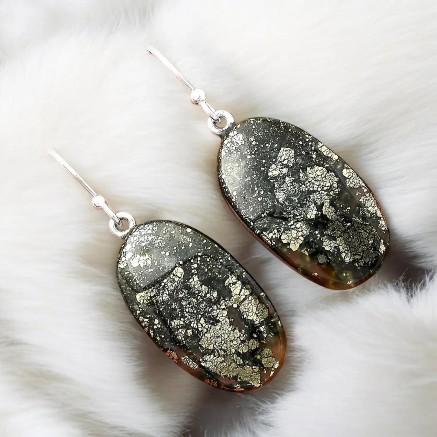 Pyrite Solid 925 Sterling Silver Earrings