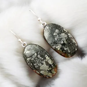 Pyrite Solid 925 Sterling Silver Earrings
