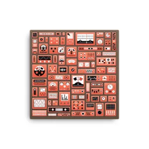 "Mission Control" Illustrated Canvas Print 16" X 16"