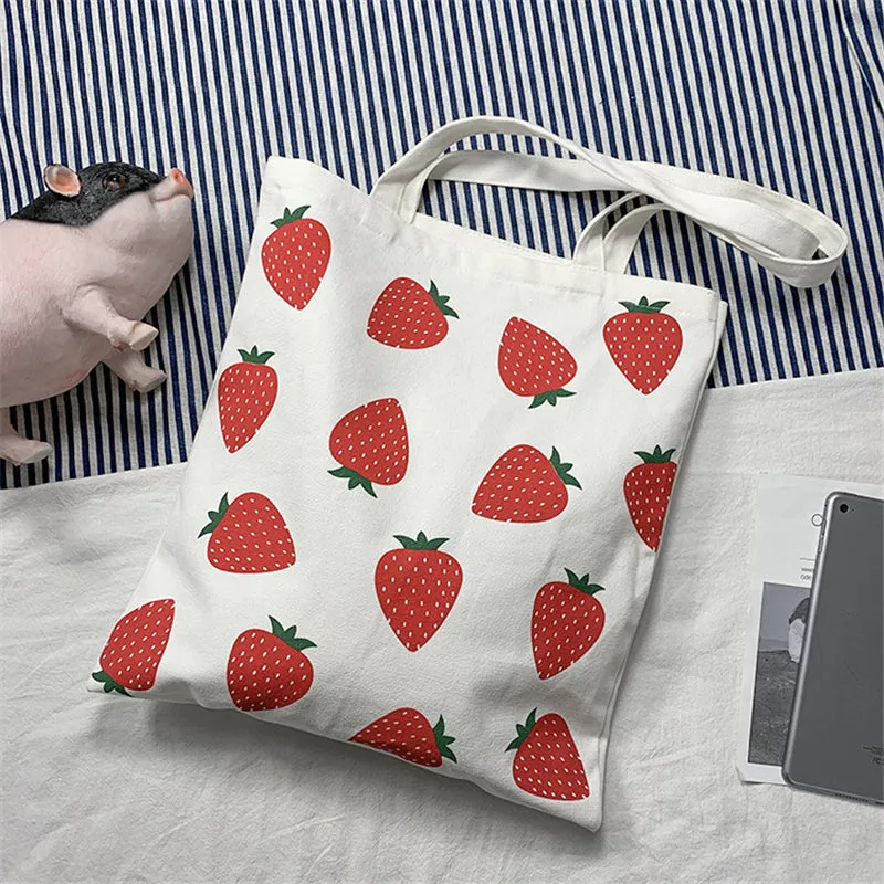 "STRAWBERRY CANVAS" BAG N090810