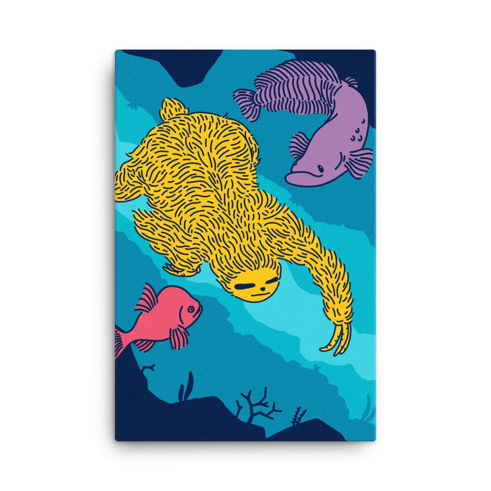 "Swimming Sloth" Canvas