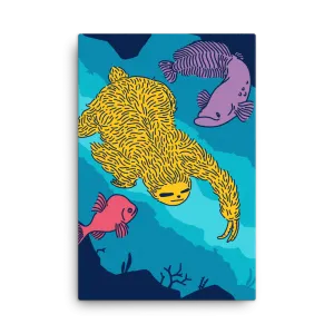 "Swimming Sloth" Canvas