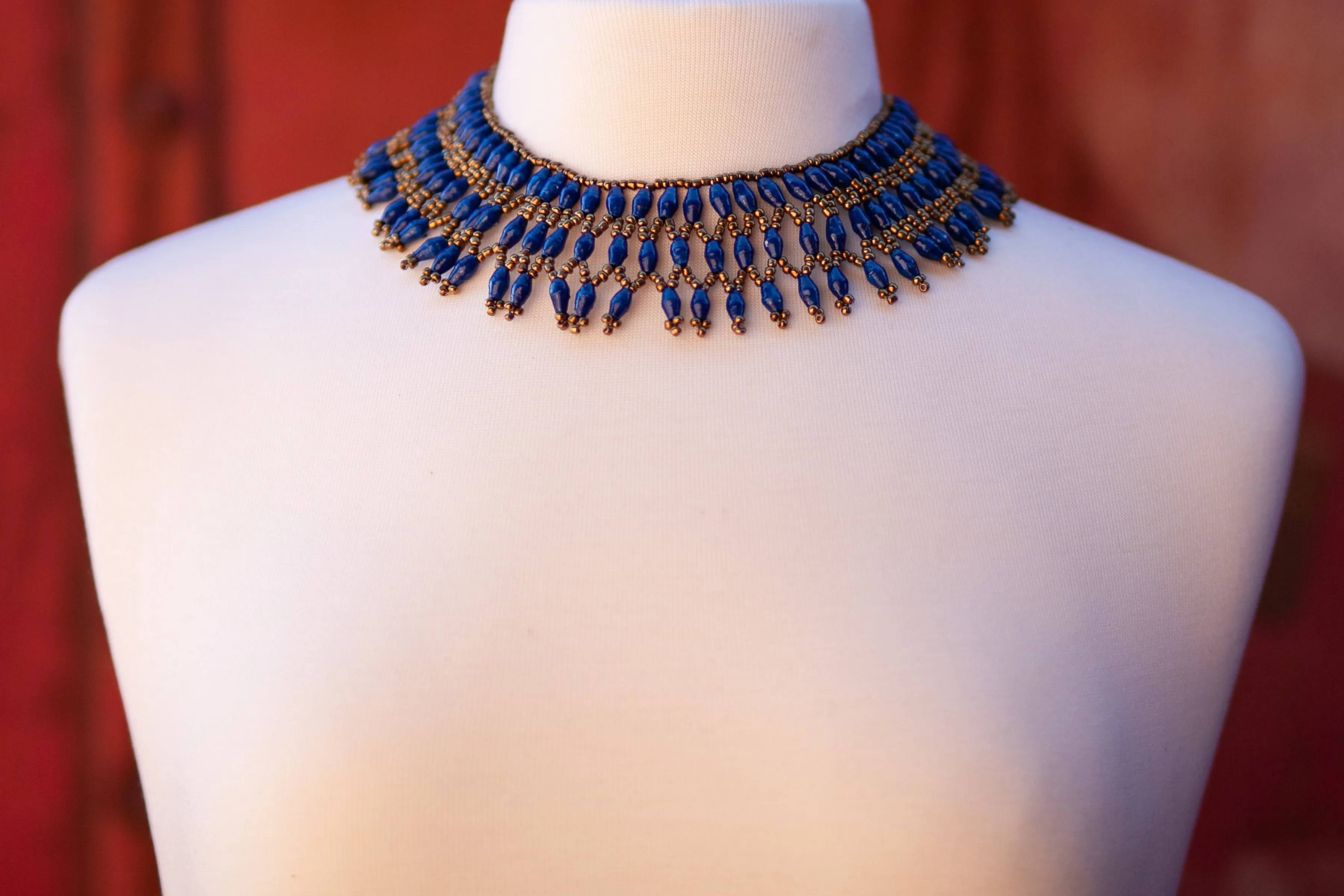 Recycled Paper Bead Necklace - Classic