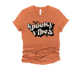 Retro Spooky Vibes Bella Canvas T-Shirt/ Halloween Fall Shirt/ Youth and Adult Shirts