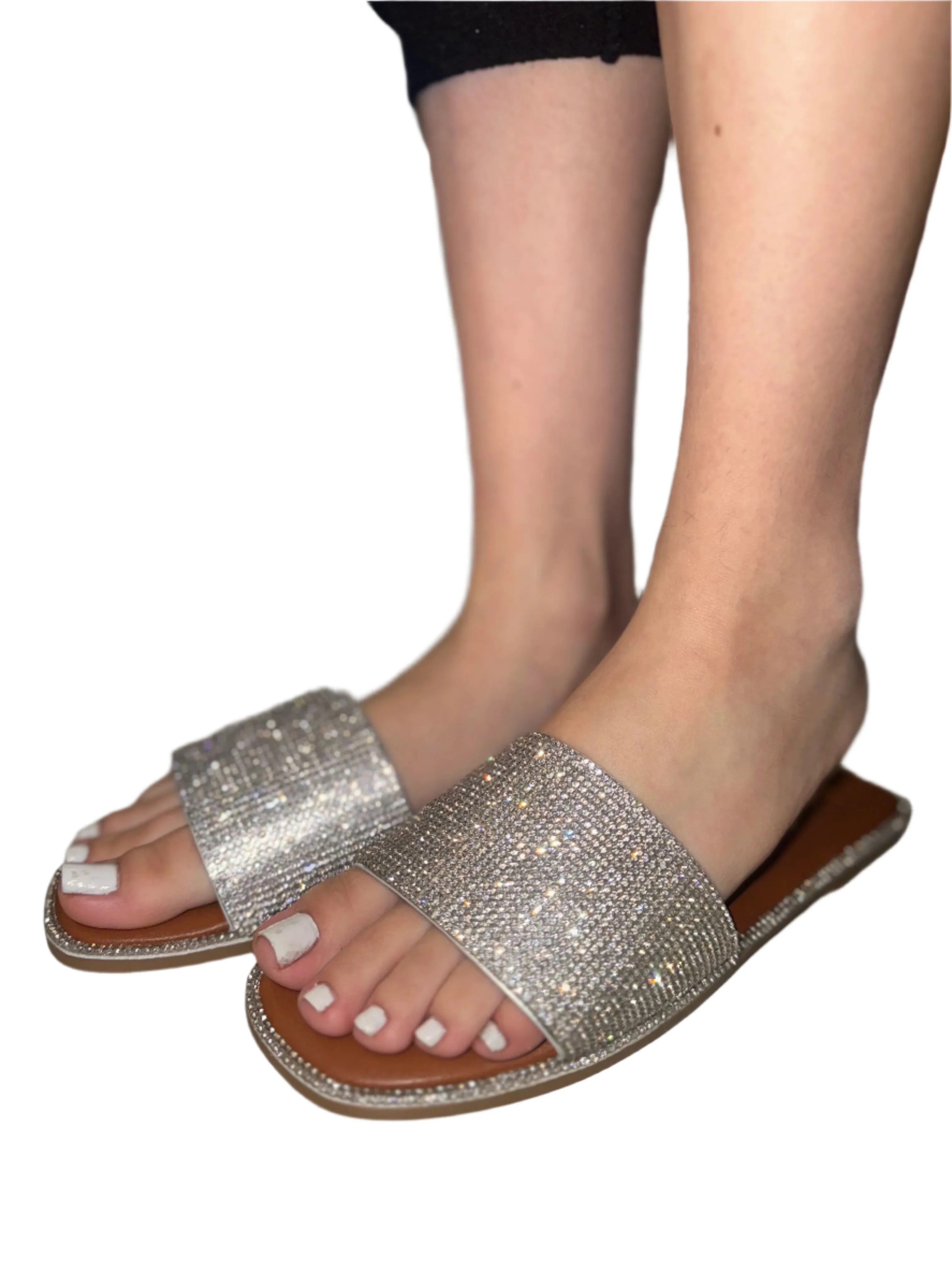 RHINESTONE BAND SLIDE SANDAL AMITA 3
