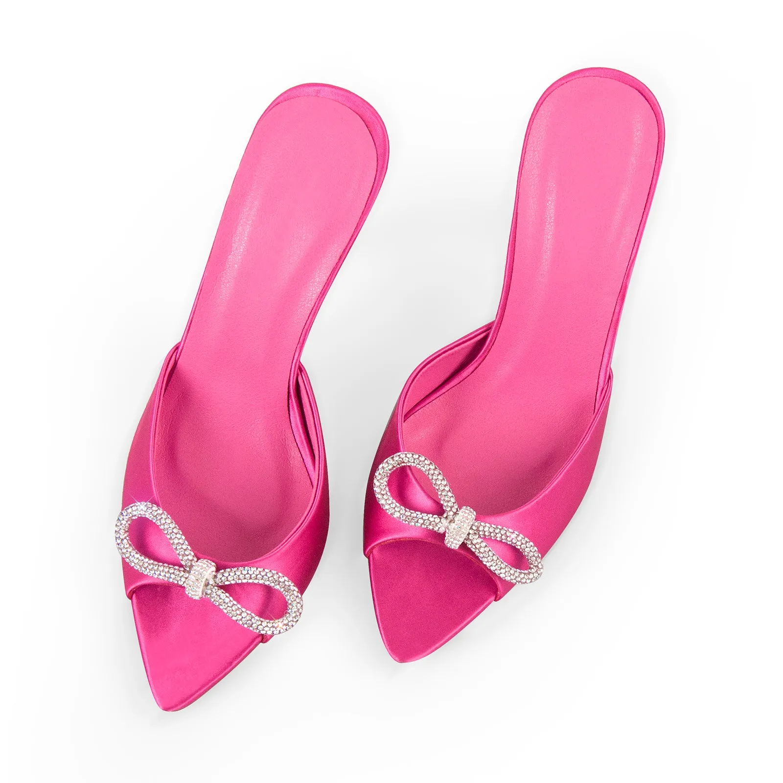 Rhinestone Open Toe Slip-on Stiletto Sandals