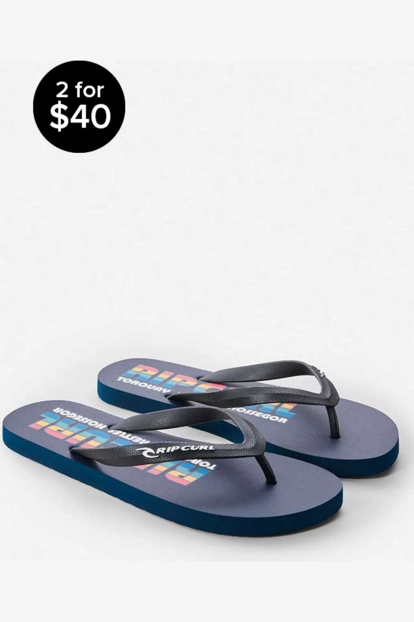 RIP CURL ICONS OF SURF BLOOM OPEN TOE - NAVY/RED