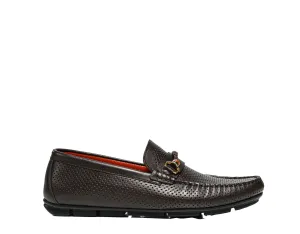 Roberto Serpentini Men's Detail Marrone Perforated Leather Moccasin 4309 40% OFF