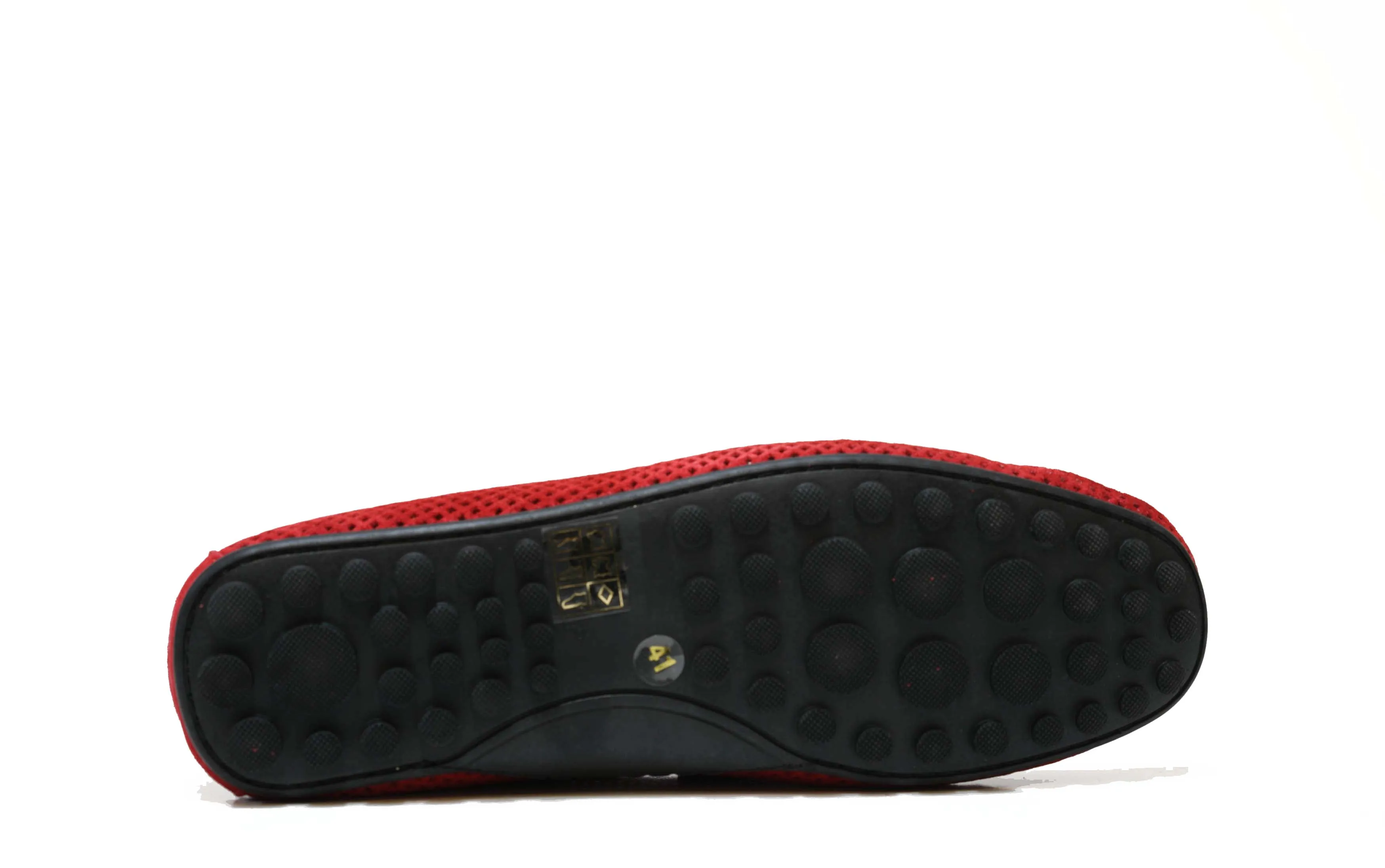 Roberto Serpentini Men's Perforated Red Suede Moccasin 1536