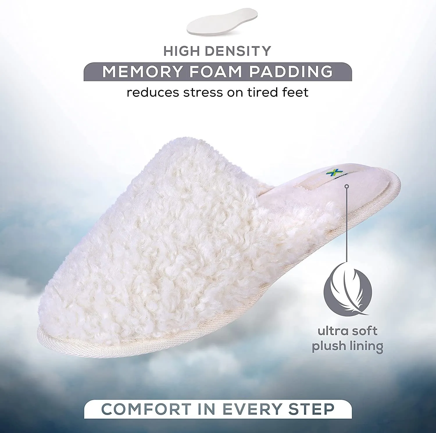 ROXONI Women Slipper Cozy Memory Foam, Indoor Outdoor Rubber Sole