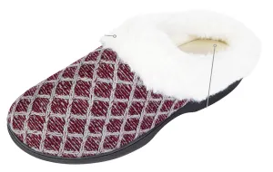 Roxoni Women's Cozy Memory Foam Slippers, Warm Faux Fur, Indoor Outdoor Rubber Sole