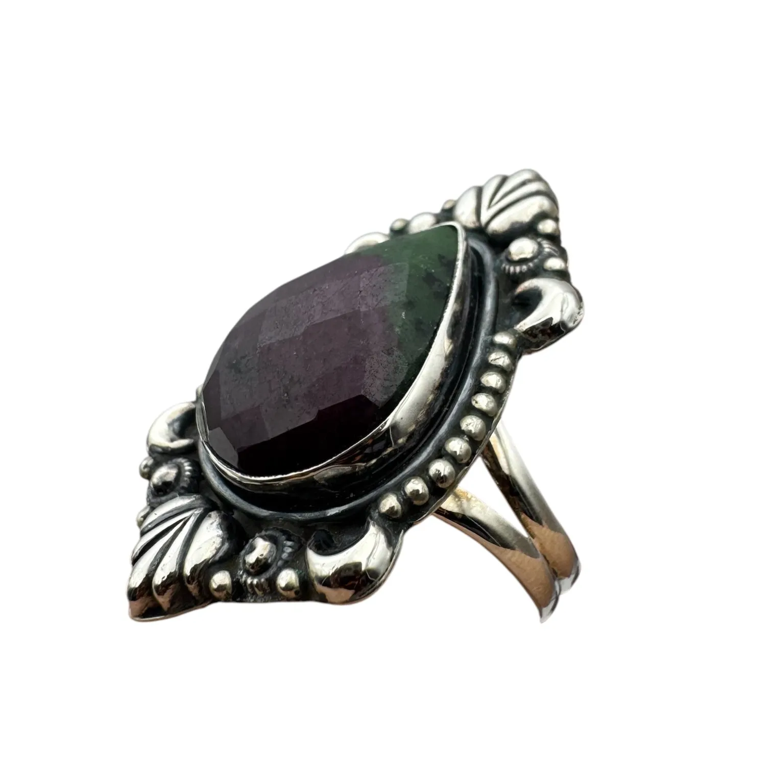 Ruby Zoisite Solid 925 Sterling Silver Ring 10.5